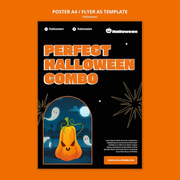 Free PSD halloween celebration poster template