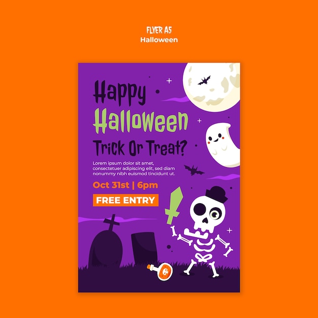 Free PSD halloween celebration poster template