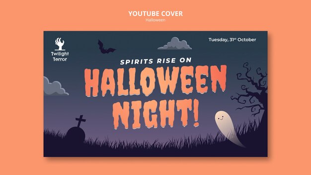 Halloween celebration youtube cover template