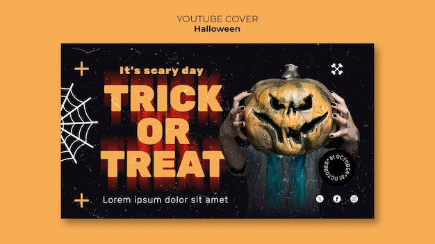 Halloween celebration youtube cover template