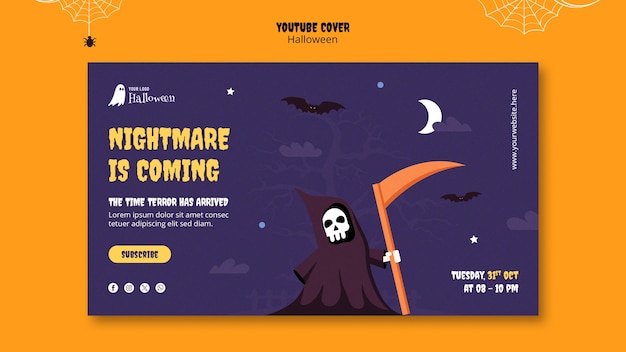 Free PSD halloween celebration youtube cover