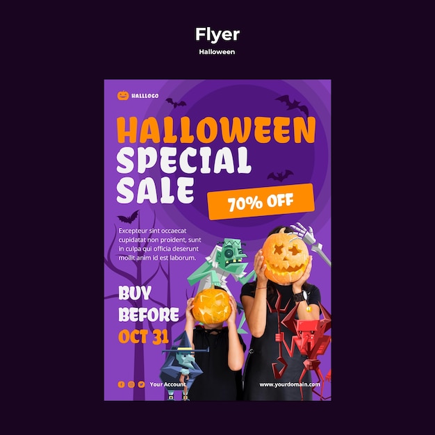 Free PSD halloween concept flyer template