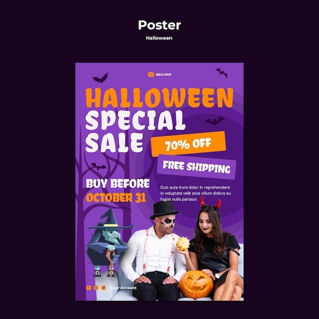 Halloween concept poster template