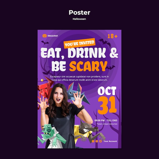 Halloween concept poster template