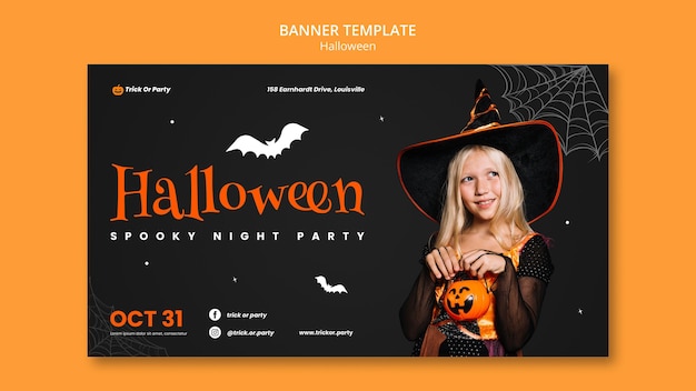 Free PSD halloween event banner template