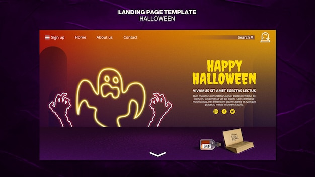 Free PSD halloween event template landing page