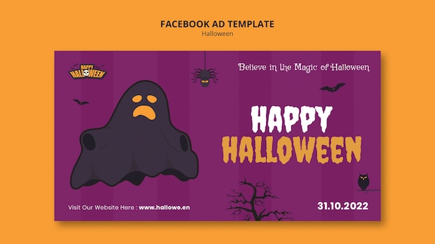 Free PSD halloween facebook ad template design