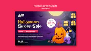 Free PSD halloween facebook cover template design