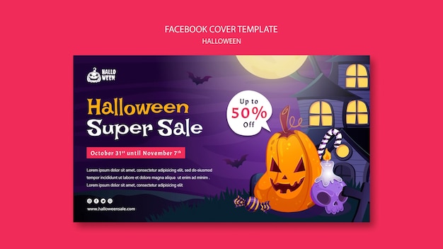 Free PSD halloween facebook cover template design