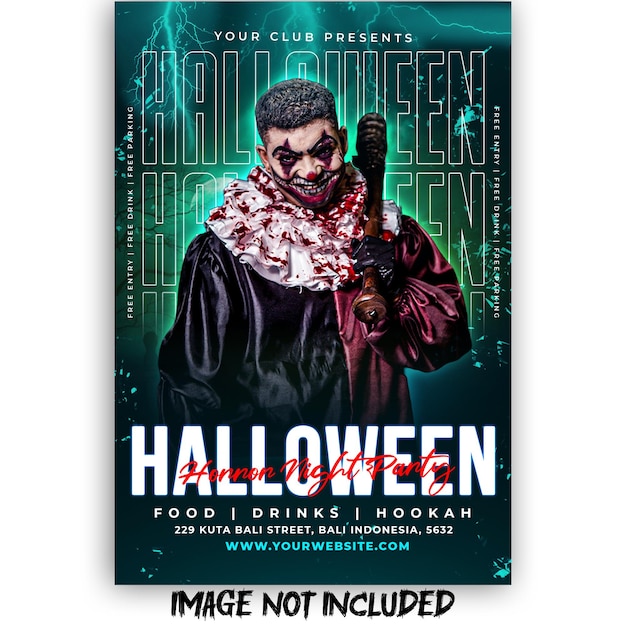 Halloween flyer social media template