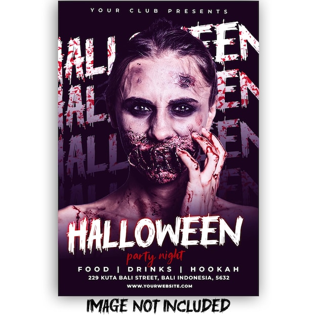 Free PSD halloween flyer social media template