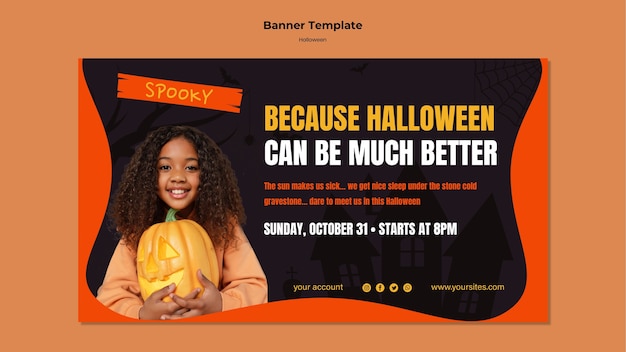 Halloween food banner template