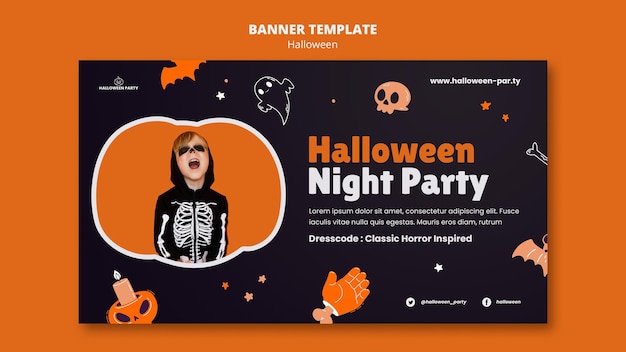 Halloween horizontal banner template