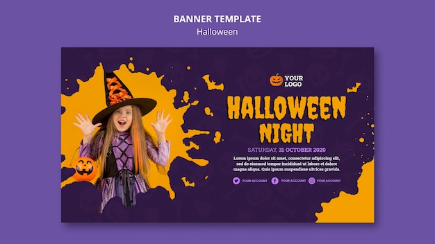 Free PSD halloween party banner template