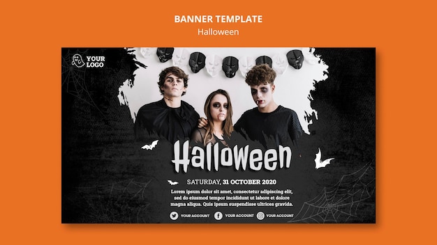 Free PSD halloween party banner template