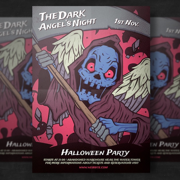 Free PSD halloween party flyer template