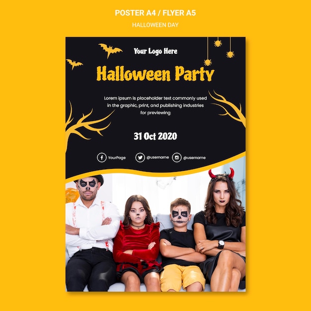 Halloween party poster template