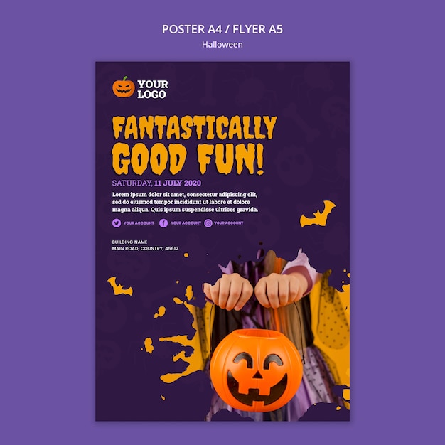 Free PSD halloween party poster template