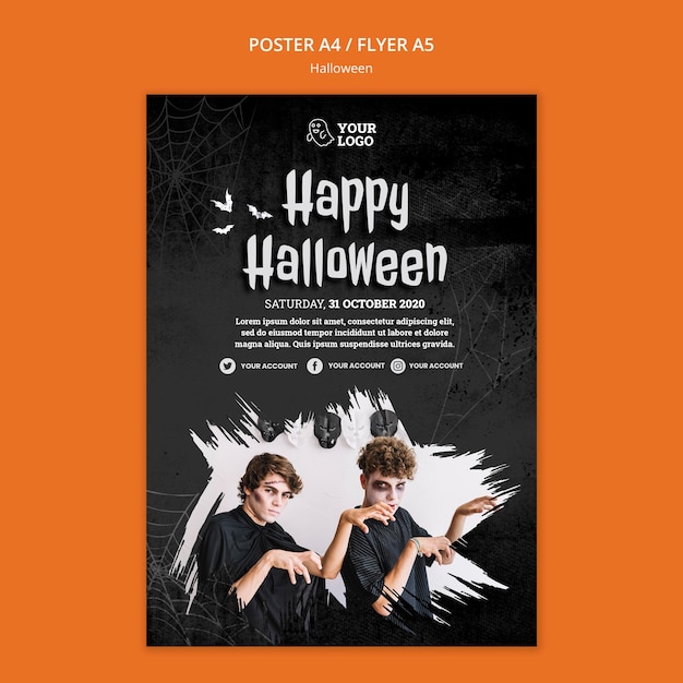 Free PSD halloween party poster template