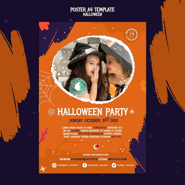 Halloween party print template