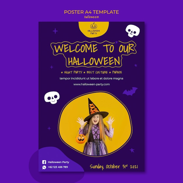 Halloween party vertical print template