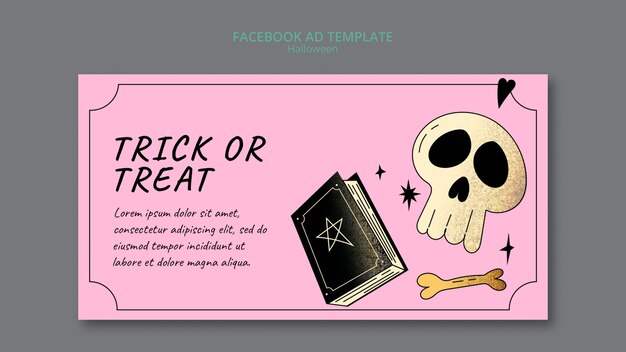 Halloween social media promo template with shiny texture