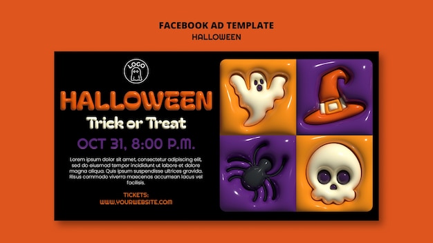 Free PSD halloween template design