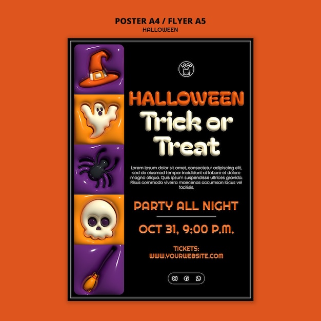 Free PSD halloween template design