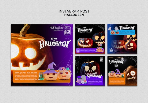 Free PSD halloween template design