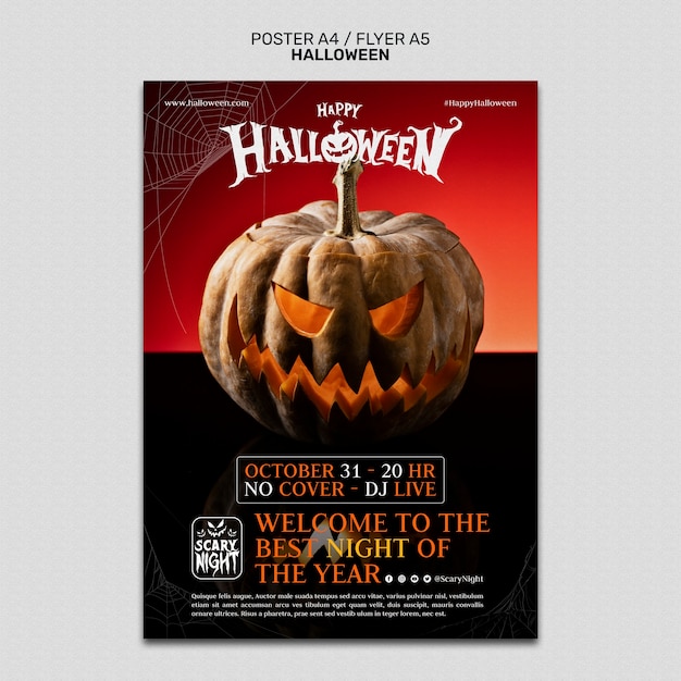 Free PSD halloween template design