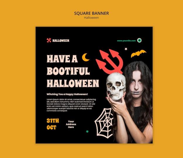 Free PSD halloween template design