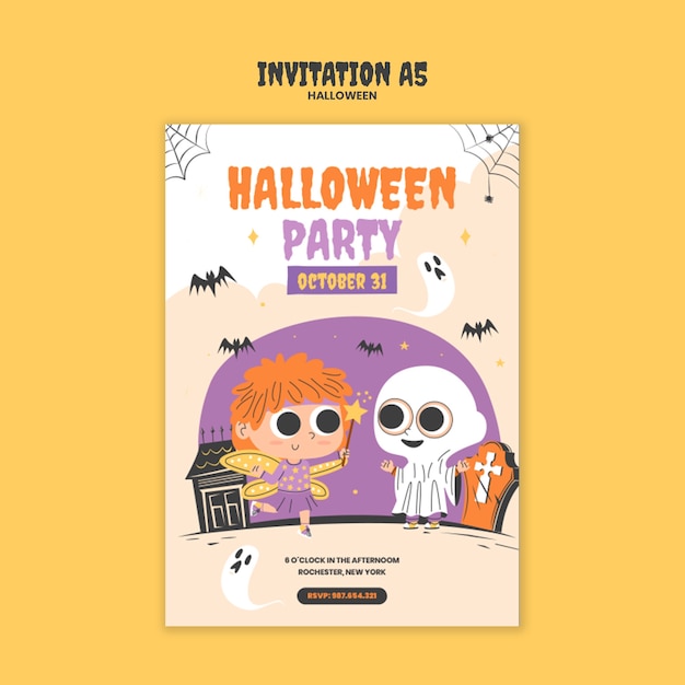 Free PSD halloween template design