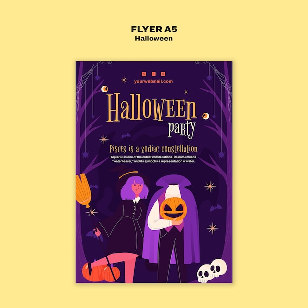 Free PSD halloween template design