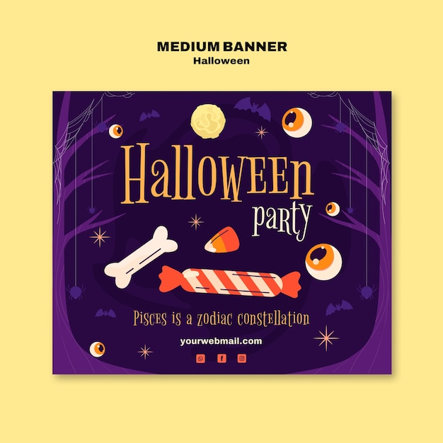 Free PSD halloween template design