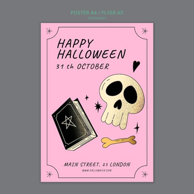 Halloween vertical poster template with shiny texture