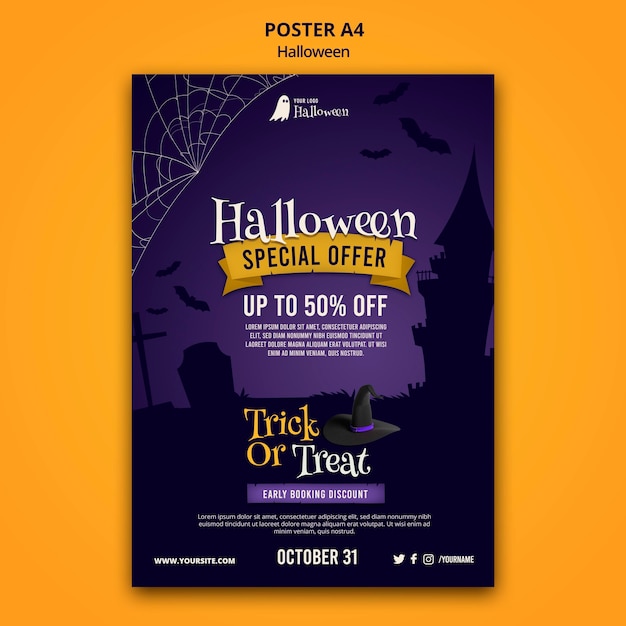 Halloween vertical print template