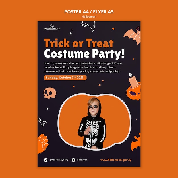 Halloween vertical print template