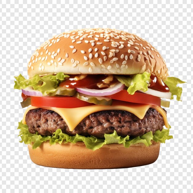 Hamburger isolated on transparent background