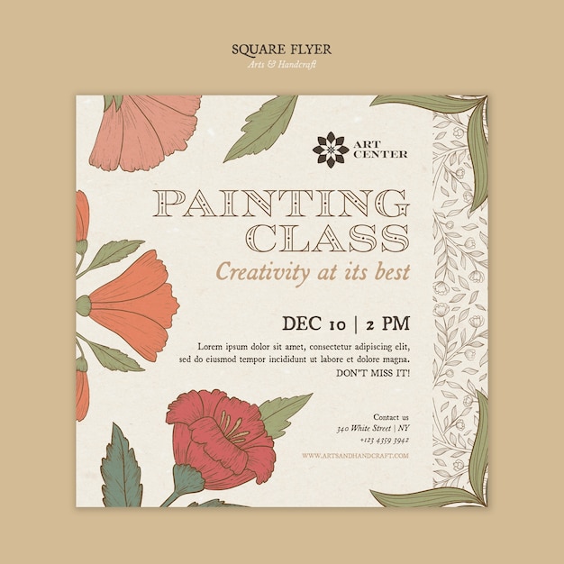 Free PSD hand drawn art and craft template