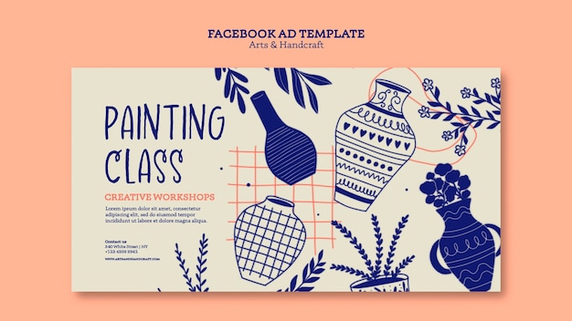 Free PSD hand drawn art and craft template