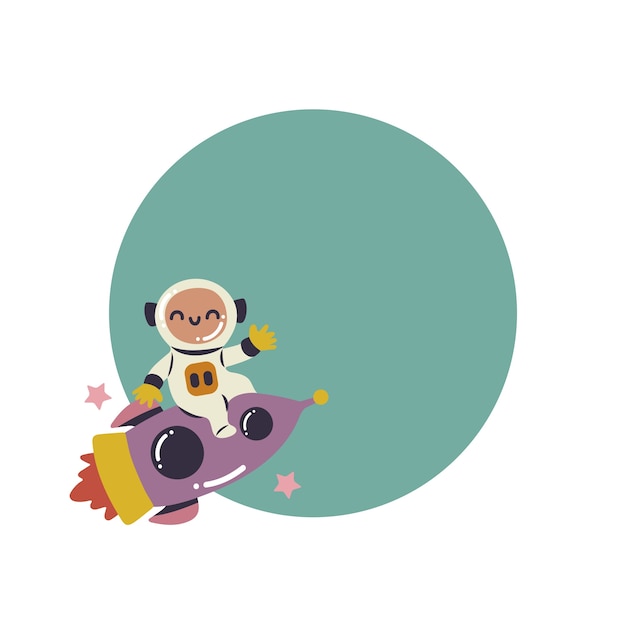 Free PSD hand drawn astronaut isolated