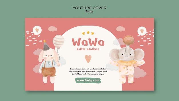 Free PSD hand drawn baby items youtube cover