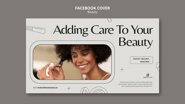 Free PSD hand drawn beauty concept facebook cover