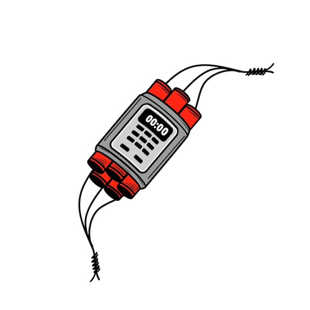 Free PSD hand drawn bomb illustration