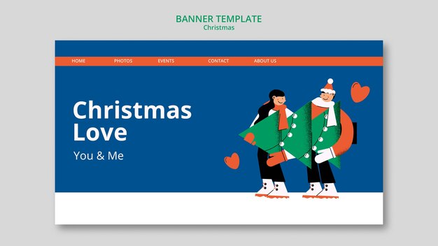 Hand drawn christmas celebration banner template