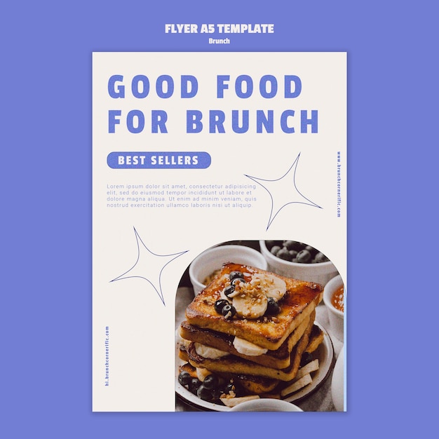 Free PSD hand drawn delicious brunch poster template