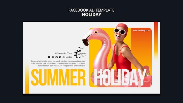 Free PSD hand drawn holiday fun facebook template