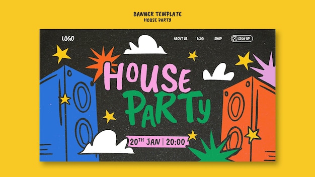 Hand drawn house party landing page