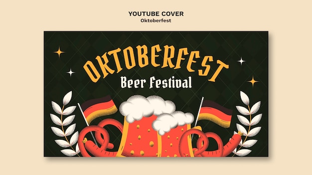 Free PSD hand drawn oktoberfest youtube cover