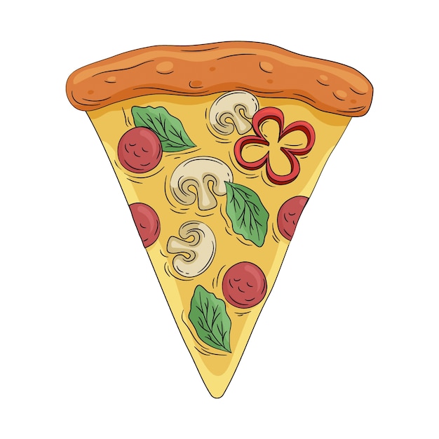 Hand drawn pizza illustration